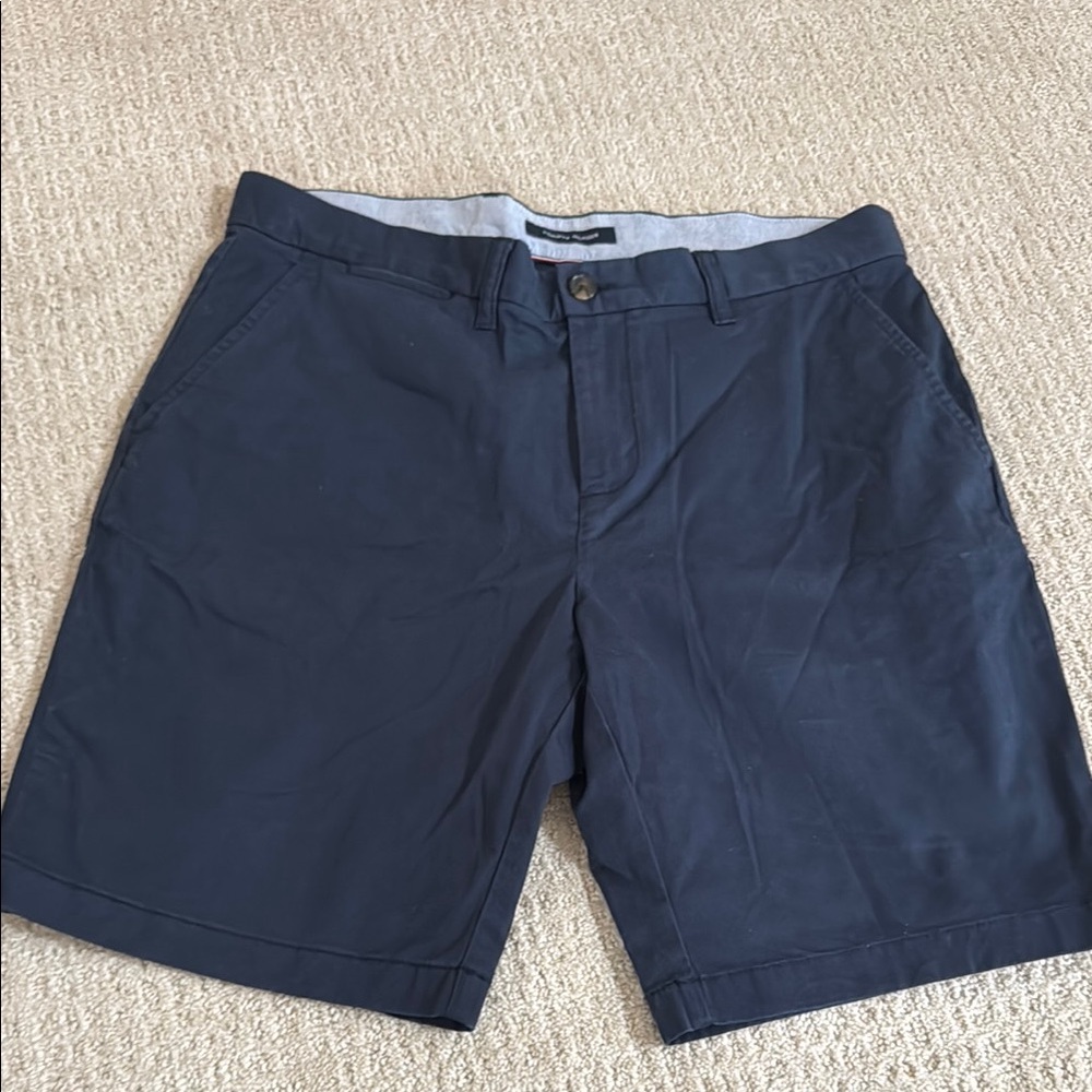 Tommy Hilfiger Blue Flat Front Shorts Tailored Design